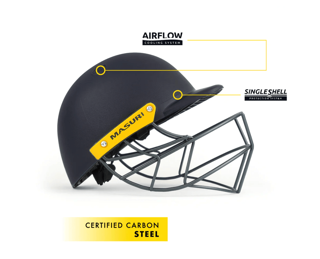 bat Masuri C-Line Steel Cricket Helmet - Senior - Vaayu Sports